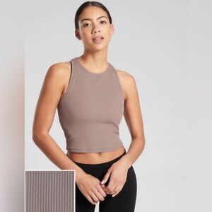Athleta Rib Shanti Crop Tank Size Small
color Toupe/Brown